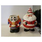 Christmas Cookie Jars. 1 Missing Top
