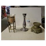 Decorative Candle Holders.  1 Has Broken Globe