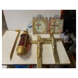 Metal Crucifix Grave Side Light And Wall Decor