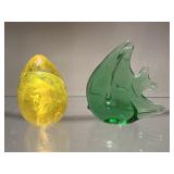 Two Murano? Solid Glass Paperweights