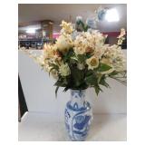Nice Blue Vase With Floral Arrangement