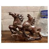 Two Horses Sculpture Signed by Artist Caballero