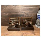 Metal Slate Base Mallard Bookends