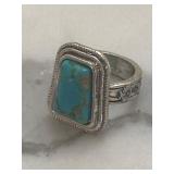Sterling Turquoise Gemstone Ring Marked .925
