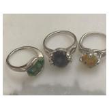 Designer Art Murano Glass Ring Lot
