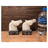Genuine Alabaster Horse Heads Carved in Italy