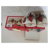 Lennox Winter Cardinal Cocoa Mugs With Spoons(4)