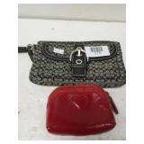 Coach Wristlet Wallet & Red Leather Coin Purse