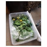 Assorted Artificial Flowers In Tote