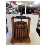 Cast Iron & Wood Grape Press