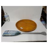 Decorative Painted Oar And Wood Plate