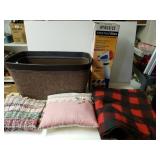 Storage Basket, Throw Pillow, Blanket Rug And