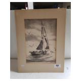 Sloop Signed Pencil Artwork