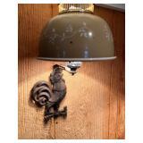 Antique Cast Iron Rooster Lamp (see pictures for