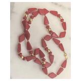 Trifari Designer Vintage Red Coral Necklace