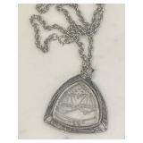 Vintage Sailboats Silver Tone Necklace