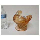 L.E Smith Vintage Pressed Glass Turkey Candy Dish