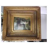 Heavy  Gold Framed Horse Painting