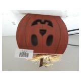 Working Light Up Halloween Wood Pumpkin