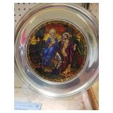 1982 Stained Glass Christmas Plate, Flight Into