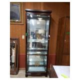 Vintage Asian Modern Mahogany Curio Cabinet