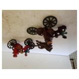 Cast Iron Vintage Horse Drawn Fire Truck