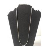 Ladies Silver Herringbone Necklace - Marked 925