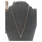 Ladies 14K GF Necklace W/ Small Opal Pendant -