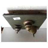 Assorted Brass Like Bells, Small Wheeled Tray