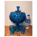 Large L. E. Smith Moon & Stars Compote, and Two