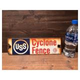 Vintage Porcelain Cyclone Fence Sign