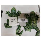 2 Cast Iron Frog Coat Hooks