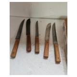 Vintage Wooden Handle Knives