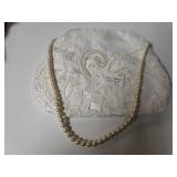 Ladies Vintage Handbag W/pearl Handle
