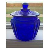 Blue Cobalt Lidded Biscuit Jar