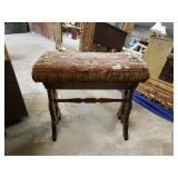 Antique Victorian Style Carved Vanity Stool