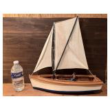 Vintage Handmade Wooden Sailboat