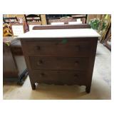 Antique 19th Century Walnut With Marble Top