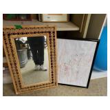 Vintage Wicker Mirror And Picture Frame
