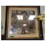 Vintage 1974 Asian Abstract Print. Signed By