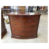 Vintage Mid Century Menzel Mahogany Bow Front