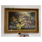 Still Life Fruit Oil On Canvas Painting