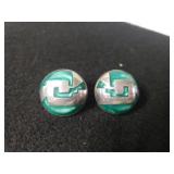 Ladies Aztec Design Silver Earrings - Marked