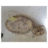 Silver Plate & Glass Set, Gravy Boat