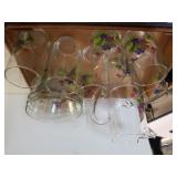 J Walsh Painted Glassware, Pitcher,  Bowls