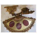 Brass Like Fan Photo Frame, Dog, Angel Hook