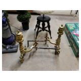 Pair Of Vintage Brass Fireplace Andirons