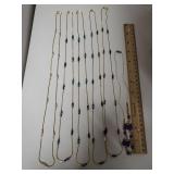(6) Ladies Gold Tone Necklaces W/beads
