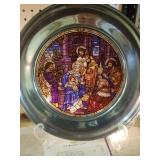 Stained Glass Manger Christmas Plate