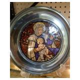 Stained Glass Mary & Child Christmas Plate